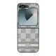 DKNY Checkered Pattern Printed Stripes vāciņš telefonam Samsung Galaxy Z Flip 6, bēšs