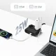 Orico PDC25 25W pagarinātājs 6in1 2x AC + 2x USB-A + 2x USB-C, 1.6m, melns