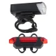 RALLEX LED velosipēda lukturu komplekts (priekšējais un aizmugurējais), USB, melns