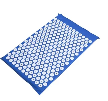 Akupresūras akupunktūras paklājs masāžas adatu paklājiņš 65x40cm, Kuzņecova aplikators, zils | Acupressure...