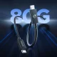 Orico USB4 kabelis USB-C uz USB-C 1 m 80 Gbps 240W Thunderbolt 5, melns