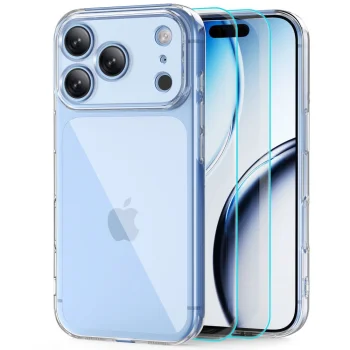 Tech-Protect FlexAir vāciņš un 2x Glass Fit+ aizsargstikls priekš iPhone 18 Pro Max / 17 Pro Max, caurspīdīgs