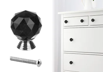 Mēbeļu Rokturis Furnitūra Kristāla Bumba, Melns | Furniture Handle Knob Crystal Ball