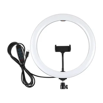 PULUZ LED gredzenveida lampa ar tālruņa turētāju un USB-C