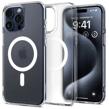 Spigen iPhone 15 Pro vāciņš Ultra Hybrid Mag, caurspīdīgs matēts