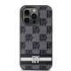 DKNY iPhone 14 Pro vāciņš Leather Checkered Mono Pattern, melns