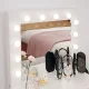 ModernHome CHDT03 kosmētikas galdiņš ar LED apgaismojumu un krēslu, Balts