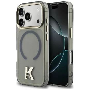 Karl Lagerfeld IML K Head Logo MagSafe vāciņš iPhone 17 Pro Max, melns
