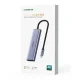 Ugreen CM511 6-in-1 USB-C centrmezgls - HDMI, 3x USB 3.0, SD/TF - pelēks