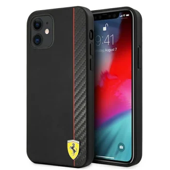 Ferrari iPhone 12 mini vāciņš On Track Carbon Stripe, melns