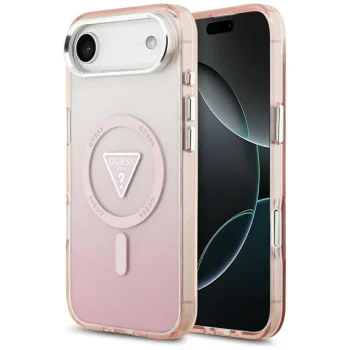 Aizsargvāciņš Guess IML Gradient Triangle Logo MagSafe priekš iPhone Air, rozā