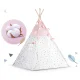 Bērnu Telts Tipi ar Gaismas Virteni Nukido, Rozā krāsā | Baby Tipi Tent with Light Garland