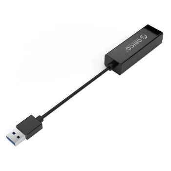 Tīkla adapteris Orico UTJ-U3 USB-A 3.0 uz RJ45 Gigabit Ethernet, melns