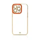 Caurspīdīgs vāciņš Apple iPhone 12 Pro Fashion Case ar metālisku apmali, sarkans