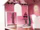 Liela Bērnu Spēļu MDF Koka Leļļu Māja ar Mēbelēm Piederumiem 70cm, Rozā | Play Dollhouse with Furniture