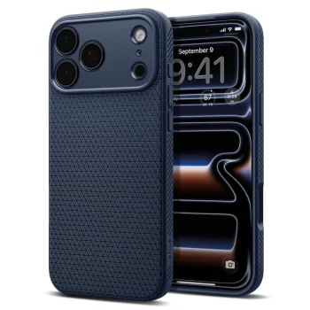 Spigen iPhone 17 Pro vāciņš Liquid Air, tumši zils