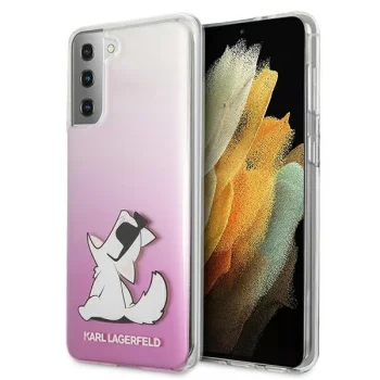 Karl Lagerfeld Samsung Galaxy S21+ vāciņš Choupette Fun, rozā