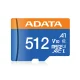 ADATA Premier 512GB microSDXC atmiņas karte UHS-I Class 10 V10 A1 ar SD adapteri