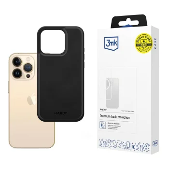 3mk Hardy Silky Leather MagCase vāciņš Apple iPhone 13 Pro, Melns