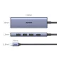 Ugreen CM511 6-in-1 USB-C centrmezgls - HDMI, 3x USB 3.0, SD/TF - pelēks