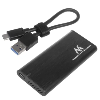 Maclean MCE443 M.2 NVMe/SATA SSD ārējais korpuss, USB 3.1, alumīnijs