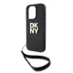 DKNY iPhone 15 Pro vāciņš Wrist Strap Stock Logo, melns