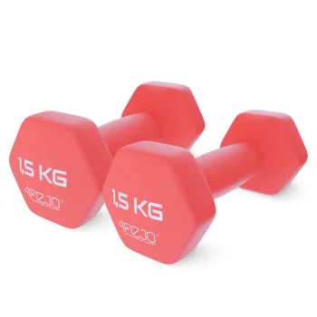 4FIZJO čuguna hanteles ar vinila pārklājumu Classic 2 x 1,5 kg, sarkanas