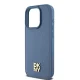 DKNY iPhone 15 Pro vāciņš Leather Monogram Pattern Metal Logo MagSafe, zils