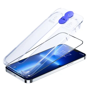 Aizsargstikls Joyroom Knight priekš iPhone 14 Plus ar montāžas komplektu JR-H11, caurspīdīgs