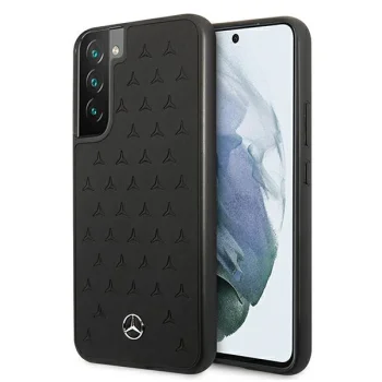 Mercedes Leather Stars Pattern vāciņš priekš Samsung Galaxy S22+ - Black