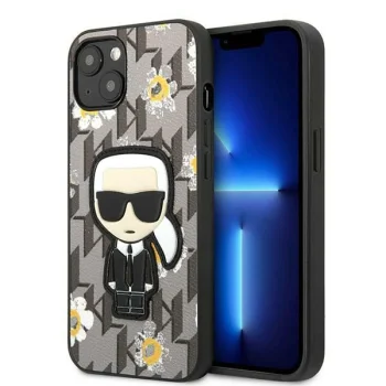 Karl Lagerfeld iPhone 13 vāciņš Monogram Iconic Karl Grey