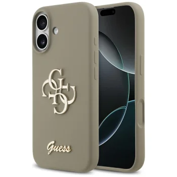 Guess Silicone Big 4G Script vāciņš iPhone 17, brūns