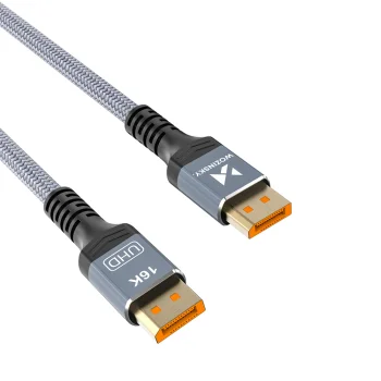 Wozinsky WPS-16AYL2S DisplayPort 2.1 kabelis 16K@60Hz 80Gb/s 2m, melns