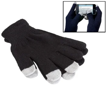 Cimdi Skārienjūtīgam Ekrānam, Melni | Capacitive Touch Screen Gloves for Smartphones Tablets