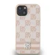 DKNY iPhone 15 / 14 / 13 vāciņš Checkered Mono Pattern & Printed Stripes, rozā