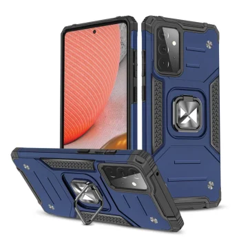 Wozinsky Ring Armor vāciņš Samsung Galaxy A72 4G ar gredzena turētāju un statīvu, zils