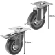 Grozāmi mēbeļu riteņi Malatec 22537, 75 mm, 4 gab., ar bremzēm, līdz 220 kg