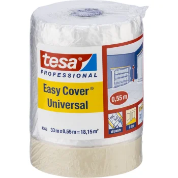 Maskēšanas plēve ar līmlenti Tesa Easy Cover 4368, 33 m x 55 cm, gaiši brūna
