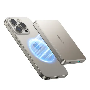 Joyroom JR-PBM08 Pro ārējais akumulators 10000mAh 22.5W ar bezvadu uzlādi, titāna