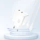 Dudao A28PEU PD 45W GaN 2x USB-C tīkla lādētājs, balts