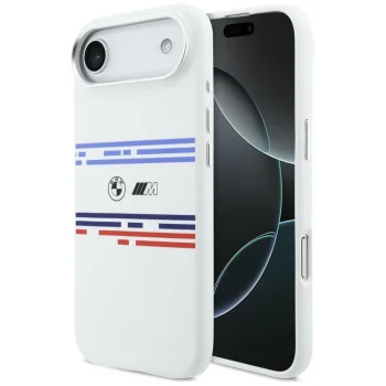 BMW M Silicon Horizontal Line MagSafe vāciņš iPhone Air, balts