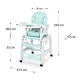 Ricokids 7092 Sinco 5-in-1 bērnu barošanas krēsliņš, tirkīza