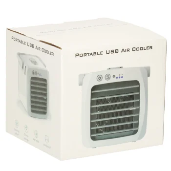 Pārnēsājams galda gaisa dzesētājs / mitrinātājs ar USB, 300 ml, balts