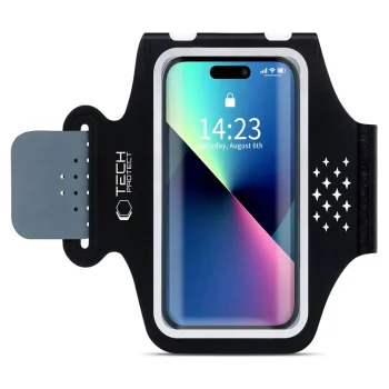 Tech-Protect M5 sporta aproce viedtālrunim, melna