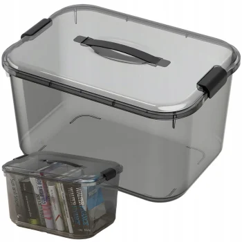Uzglabāšanas kaste ar vāku un rokturi, 20L, melna