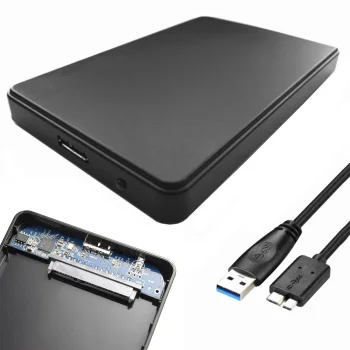 2,5" HDD / SSD Cietā diska ārējais ietvars USB 3.0 SATA Melns