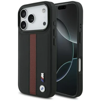 BMW M Perforated Stripe Logo MagSafe vāciņš iPhone 17 Pro, Sarkans