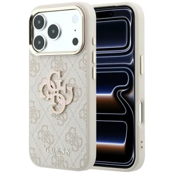 Guess 4G & Big Resin Logo vāciņš iPhone 17 Pro Max / 18 Pro Max, rozā