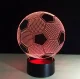 3D LED nakts lampiņa Futbola bumba RGB