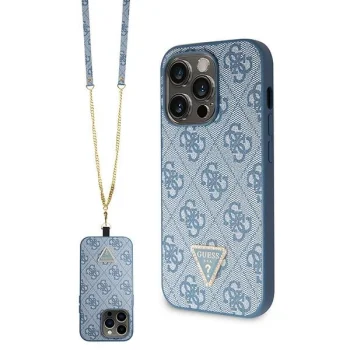 Guess iPhone 15 Pro vāciņš Crossbody 4G Metal Logo, zils